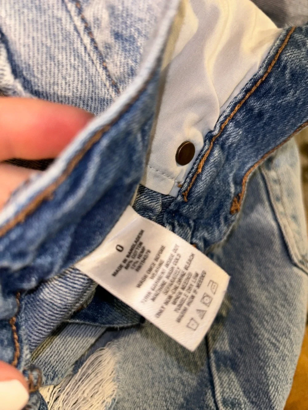 Aeropostale Light Blue Distressed Denim Casual High-Rise 90s Baggy Shorts